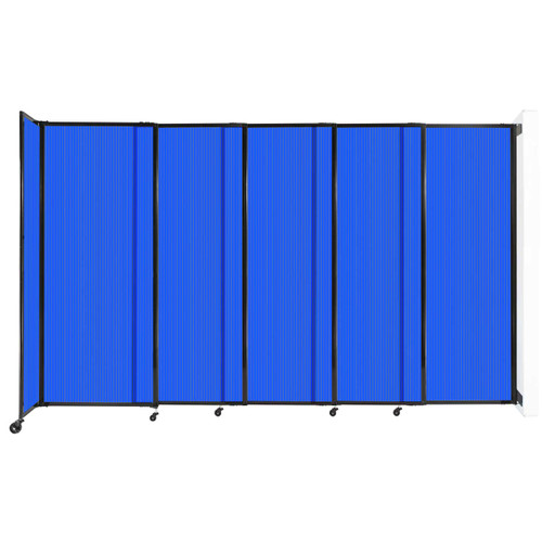 StraightWall Wall-Mounted Sliding Partition 11'3" x 6'10" Blue Poly Polycarbonate