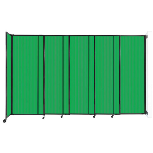 StraightWall Wall-Mounted Sliding Partition 11'3" x 6'10" Green Poly Polycarbonate