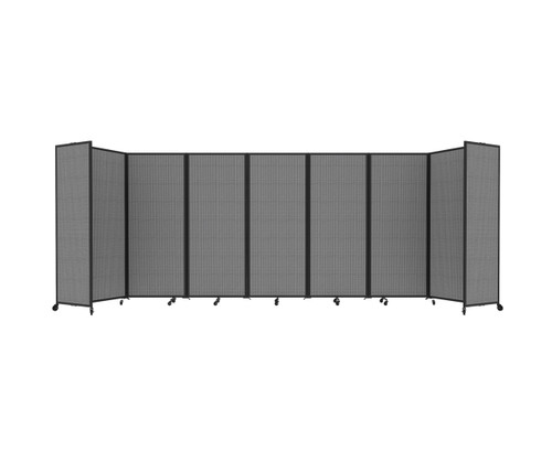 Room Divider 360 Folding Portable Partition 19'6" x 6'10" Ash Gray Fabric