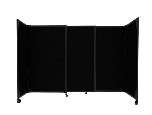 StraightWall Sliding Portable Partition 7'2" x 5' Black Fabric