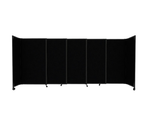 StraightWall Sliding Portable Partition 11'3" x 5' Black Fabric