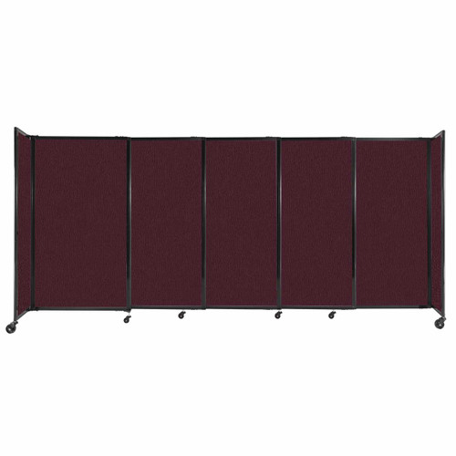 StraightWallª Sliding Portable Partition 11'3" x 5' Cranberry Fabric