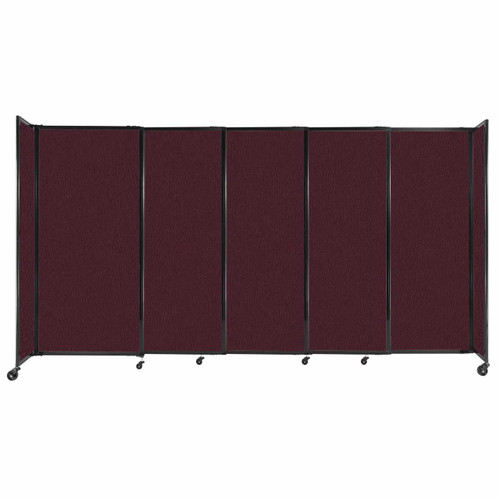 StraightWallª Sliding Portable Partition 11'3" x 6' Cranberry Fabric