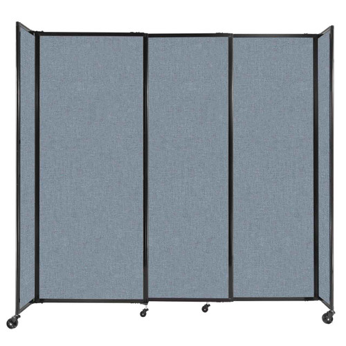 StraightWallª Sliding Portable Partition 7'2" x 6'10" Powder Blue Fabric