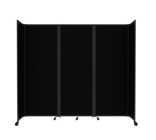 Room Divider 360 Folding Portable Partition 8'6" x 7'6" Black Fabric