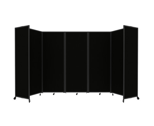 Room Divider 360 Folding Portable Partition 14' x 7'6" Black Fabric