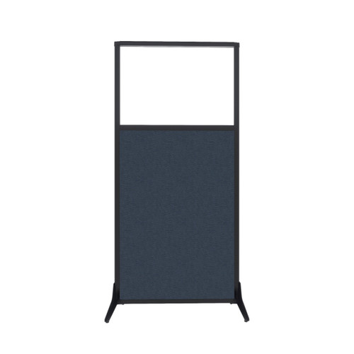 Work Station Screen 33" x 70" Ocean Fabric With Clear Window