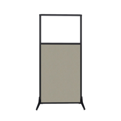Work Station Screen 33" x 70" Sand Fabric With Clear Window