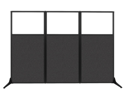 Work Station Screen 99" x 70" Charcoal Gray Fabric With Clear Window