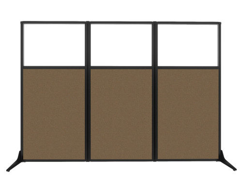 Work Station Screen 99" x 70" Latte Fabric With Clear Window