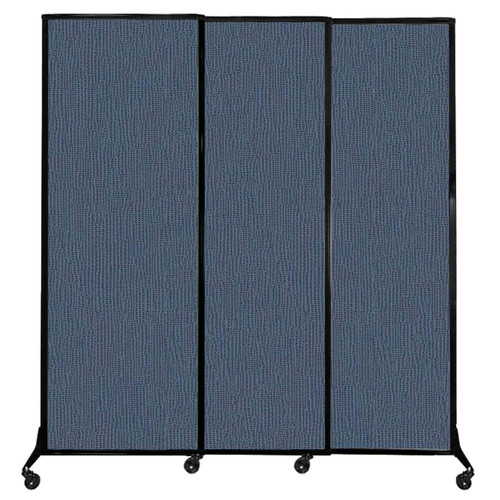 QuickWall Sliding Portable Partition 7' x 7'4" Ocean Fabric