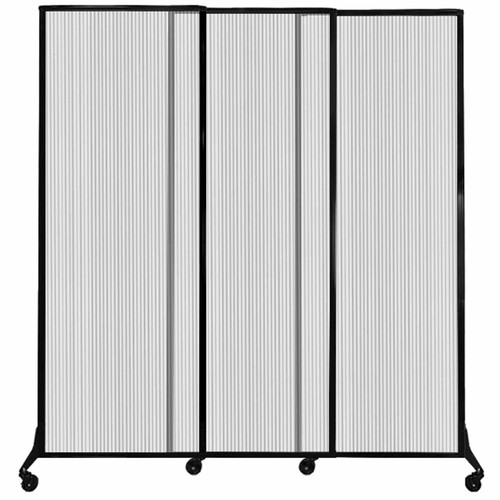 QuickWall Sliding Portable Partition 7' x 7'4" Clear Fluted Polycarbonate
