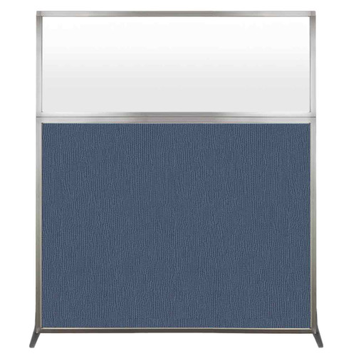 Hush Screen Portable Partition 5' x 6' Ocean Fabric Frosted Window Without Wheels