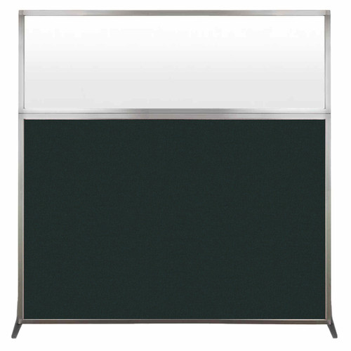 Hush Screenª Portable Partition 6' x 6' Forest Green Fabric Frosted Window Without Wheels