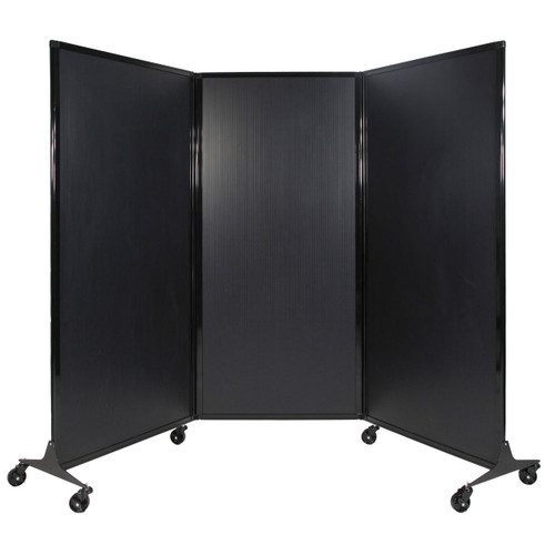 The QuickWall Folding Portable Partition with wheels.