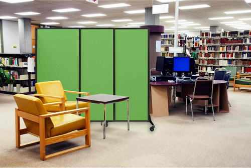 QuickWall Sliding Portable Partition in use at a school library.