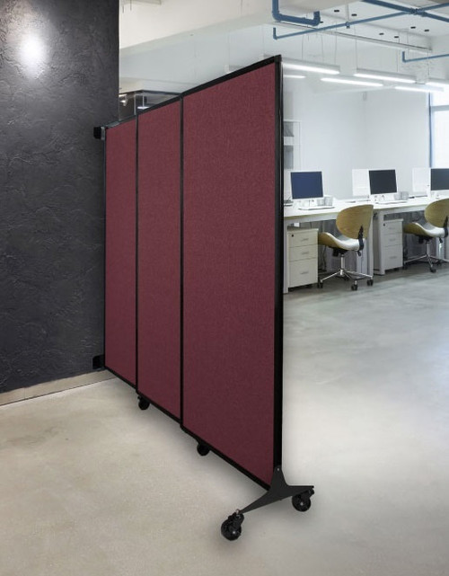 Divide space easily in an office with the wall-mounted quick-wall sliding partition.