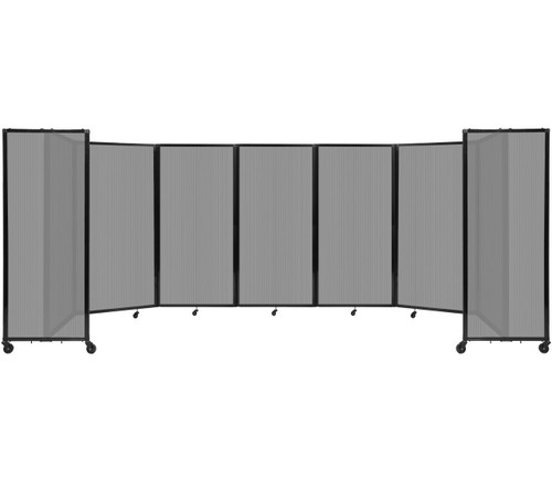 Room Divider 360¨ Folding Portable Partition 19'6" x 6' Light Gray Fluted Polycarbonate