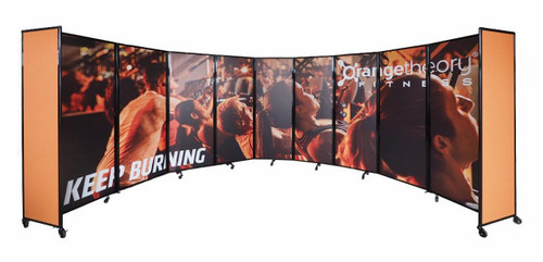 Custom Printed Room Divider 360® Folding Portable Partition 19'6" x 6'10" Two Sided Custom Design