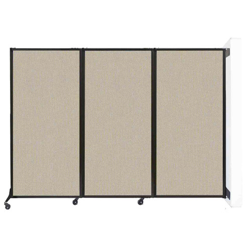 Wall-Mounted QuickWall Folding Partition 8'4" x 5'10" Sand Fabric