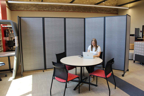 Commonly used in schools and Libraries, the Room Divider 360 Folding Portable Partition is perfect for forming small groups.