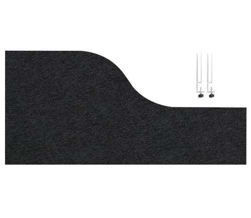 SoundSorb Desktop Privacy Panels 48" x 12"-24" Wave Black High Density Polyester Edge Clip