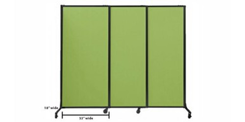 QuickWall¨ Sliding Portable Partition 7' x 7'4" Sea Green Fabric