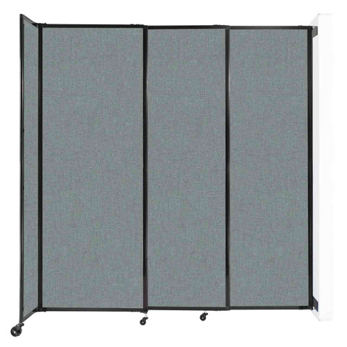 Wall-Mounted StraightWallª Sliding Partition 7'2" x 7'6" Sea Green Fabric