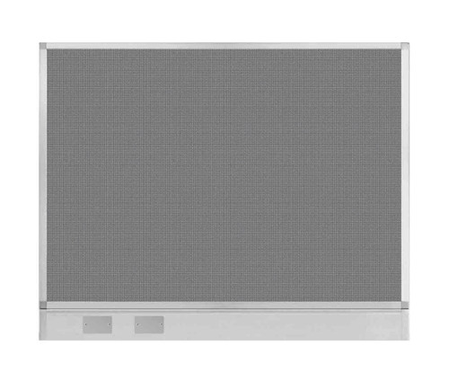 Configurable Acoustic Cubicle Partition Electric Hush Panel 5' x 4' Ash Gray Fabric w/ Electric Channel