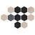 Beige, Dark Gray and Black SoundSorb Hexagons with all designs