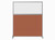 Hush Screen Portable Partition 5' x 6' Papaya Fabric Clear Fluted Window With Wheels