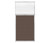 Portable and Acoustic Partition Hush Panel Configurable Cubicle Partition 3' x 6' W/ Window Mocha Fabric Clear Fluted Window
