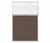 Portable and Acoustic Partition Hush Panel Configurable Cubicle Partition 4' x 6' W/ Window Mocha Fabric Clear Fluted Window