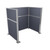 Portable Partition Wall Pre-Configured Hush Panel Cubicle, U Shape 6' x 4' Ocean Woven Fabric - Silver Trim