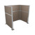 Portable Partition Wall Pre-Configured Hush Panel Cubicle, U Shape 6' x 4' Slate Woven Fabric - Silver Trim