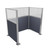 Portable Partition Wall Pre-Configured Hush Panel Cubicle, U Shape 6' x 4' W/ Window Ocean Woven Fabric - Silver Trim