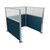 Portable Partition Wall Pre-Configured Hush Panel Cubicle, U Shape 6' x 6' W/ Window Caribbean Woven Fabric - Silver Trim