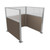 Portable Partition Wall Pre-Configured Hush Panel Cubicle, U Shape 6' x 6' W/ Window Slate Woven Fabric - Silver Trim