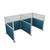 Acoustic Portable Partition Wall Pre-Configured Hush Panel Cubicles 6' x 6' W/ Window Caribbean Woven Fabric - Silver Trim