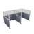 Acoustic Portable Partition Wall Pre-Configured Hush Panel Cubicles 6' x 6' W/ Window Ocean Woven Fabric - Silver Trim