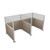 Acoustic Portable Partition Wall Pre-Configured Hush Panel Cubicles 6' x 6' W/ Window Slate Woven Fabric - Silver Trim
