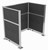 Portable Partition Wall Pre-Configured Hush Panel Electric Cubicle, U Shape 6' x 4' Classic Gray Fabric - Silver Trim