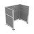 Portable Partition Wall Pre-Configured Hush Panel Electric Cubicle, U Shape 6' x 4' Cloud Gray Woven Fabric - Silver Trim
