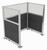 Portable Partition Wall Pre-Configured Hush Panel Electric Cubicle, U Shape 6' x 4' W/ Window Classic Gray Fabric - Silver Trim