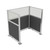 Portable Partition Wall Pre-Configured Hush Panel Electric Cubicle, U Shape 6' x 4' W/ Window Charcoal Gray Woven Fabric - Silver Trim