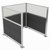 Portable Partition Wall Pre-Configured Hush Panel Electric Cubicle, U Shape 6' x 6' W/ Window Classic Gray Fabric - Silver Trim