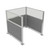 Portable Partition Wall Pre-Configured Hush Panel Electric Cubicle, U Shape 6' x 6' W/ Window Cloud Gray Woven Fabric - Silver Trim