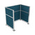 Portable Partition Wall Pre-Configured Hush Panel Electric Cubicle, U Shape 6' x 4' Caribbean Woven Fabric - Silver Trim