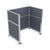 Portable Partition Wall Pre-Configured Hush Panel Electric Cubicle, U Shape 6' x 4' Ocean Woven Fabric - Silver Trim