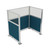 Portable Partition Wall Pre-Configured Hush Panel Electric Cubicle, U Shape 6' x 4' W/ Window Caribbean Woven Fabric - Silver Trim